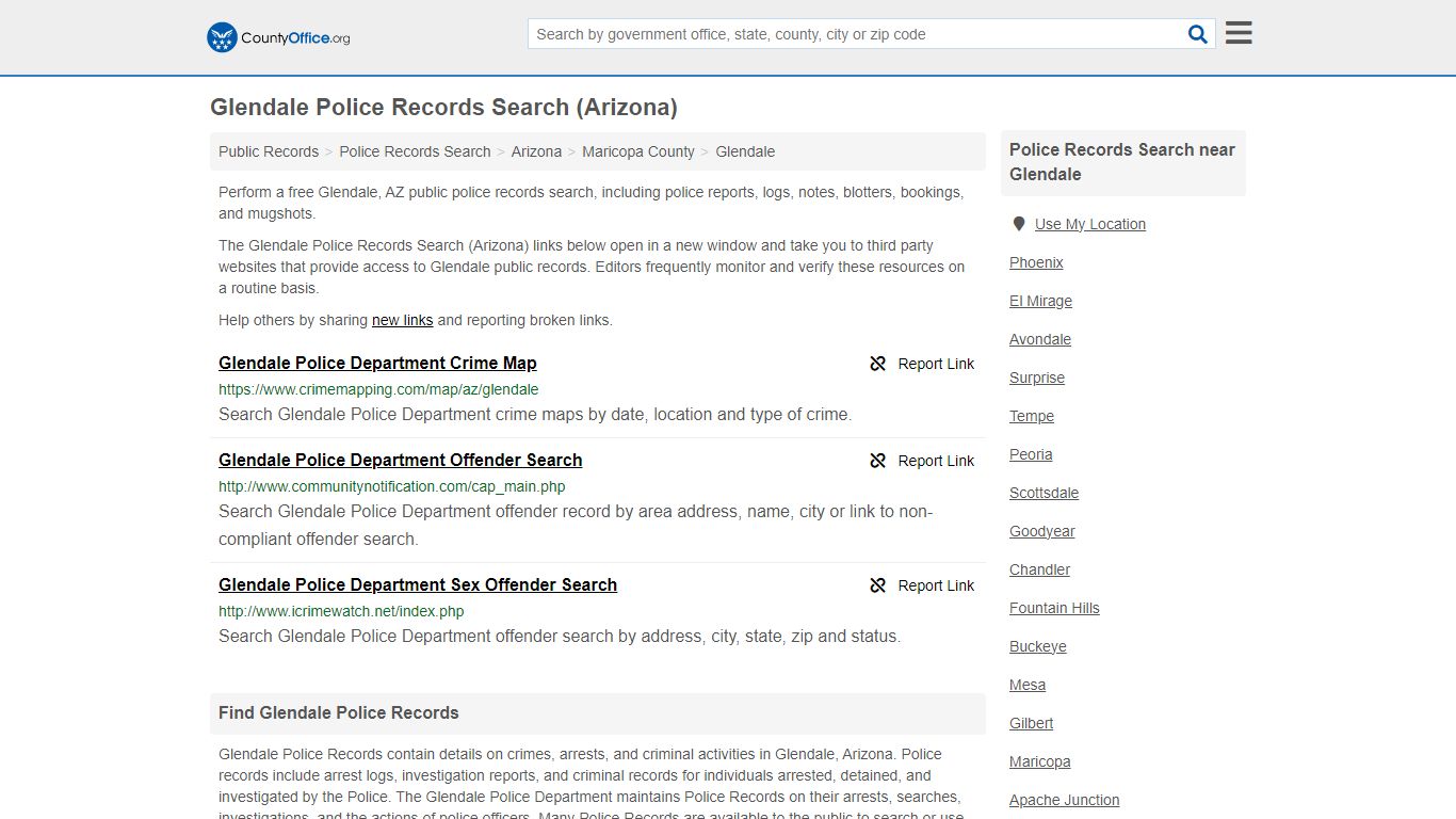 Police Records Search - Glendale, AZ (Accidents & Arrest Records)