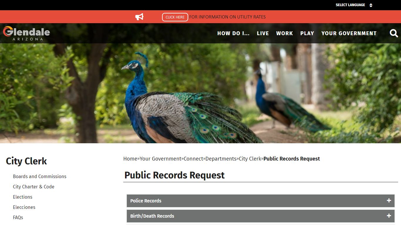 Public Records Request - City of Glendale - Glendale, Arizona